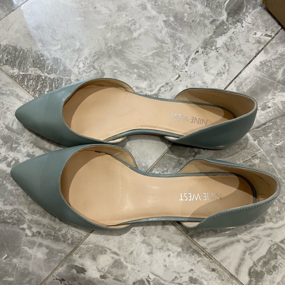 Nine West Blue Pointed Toe Flats